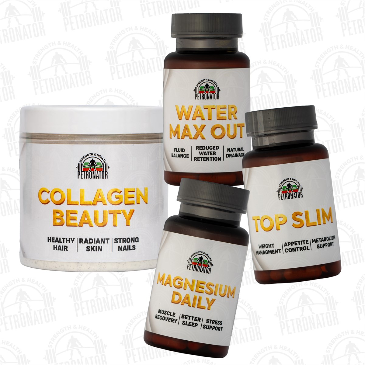 КОМБО 5 – MAGNESIUM DAILY, TOP SLIM, WATER MAX OUT, COLLAGEN BEAUTY